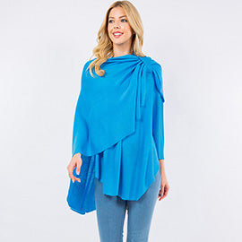 Solid Drape Wrap Poncho