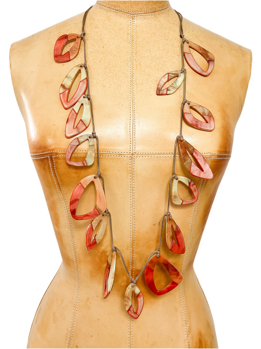 Abstract Pendant long necklace