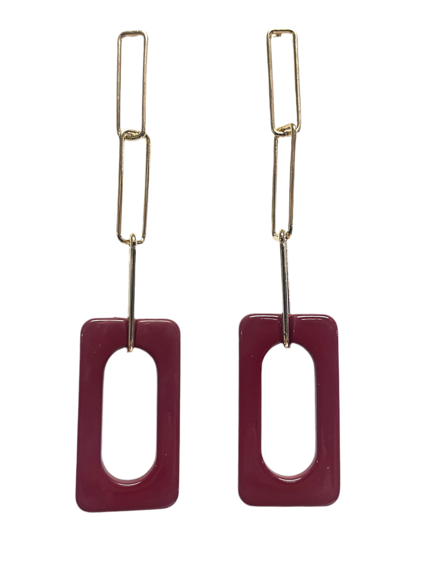 Abstract crimson dangle earrings