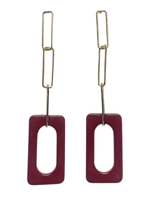 Abstract crimson dangle earrings
