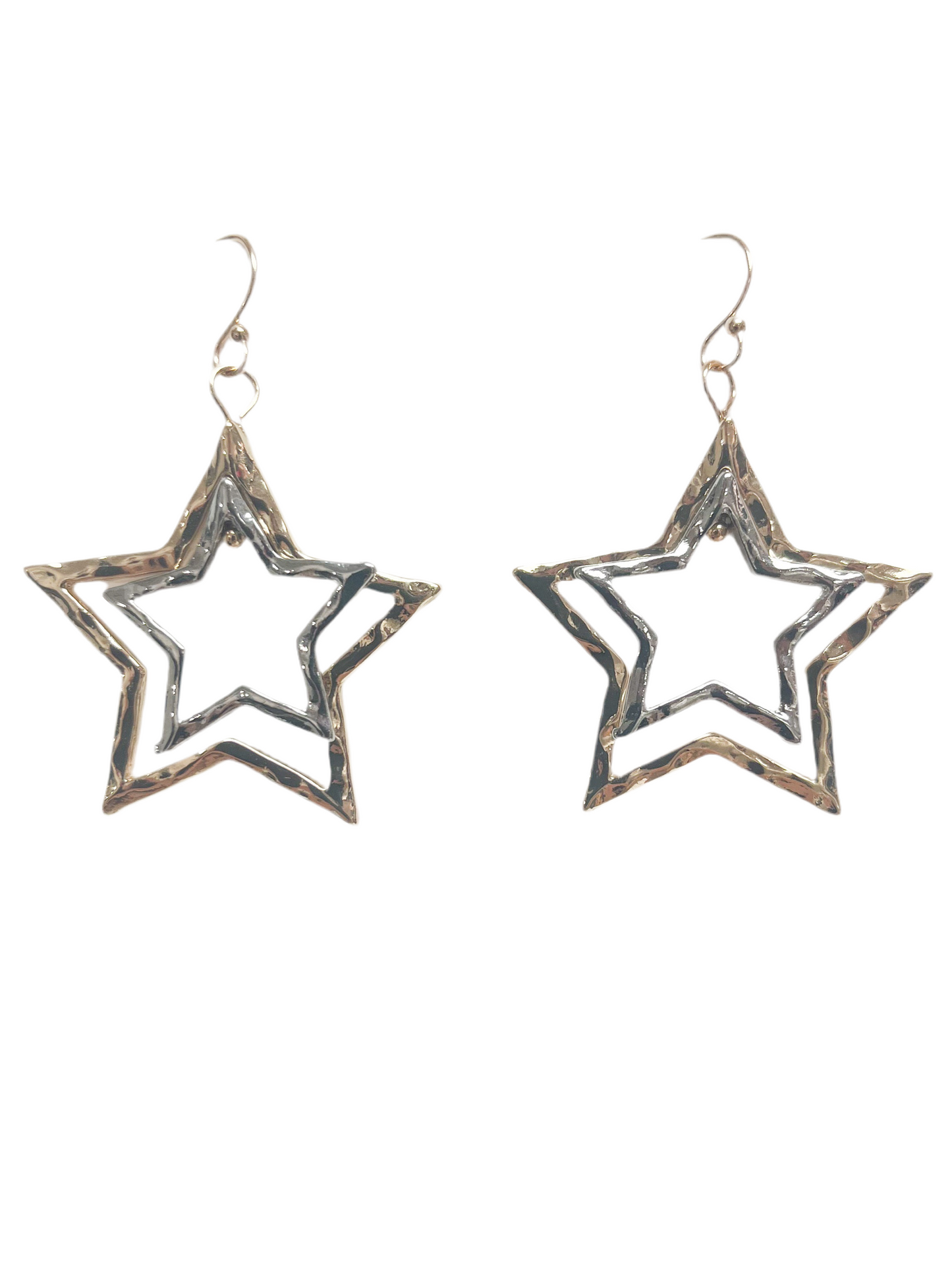 Gold and Silver Star earrings