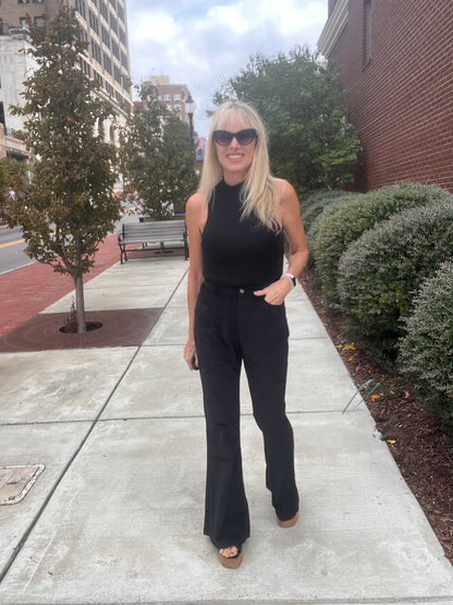 Black corduroy jeans