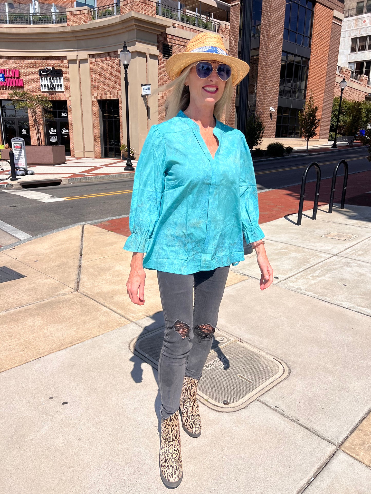 Teal 3/4 Sleeve Top