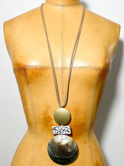 Multiple abstract Pendant long necklace set