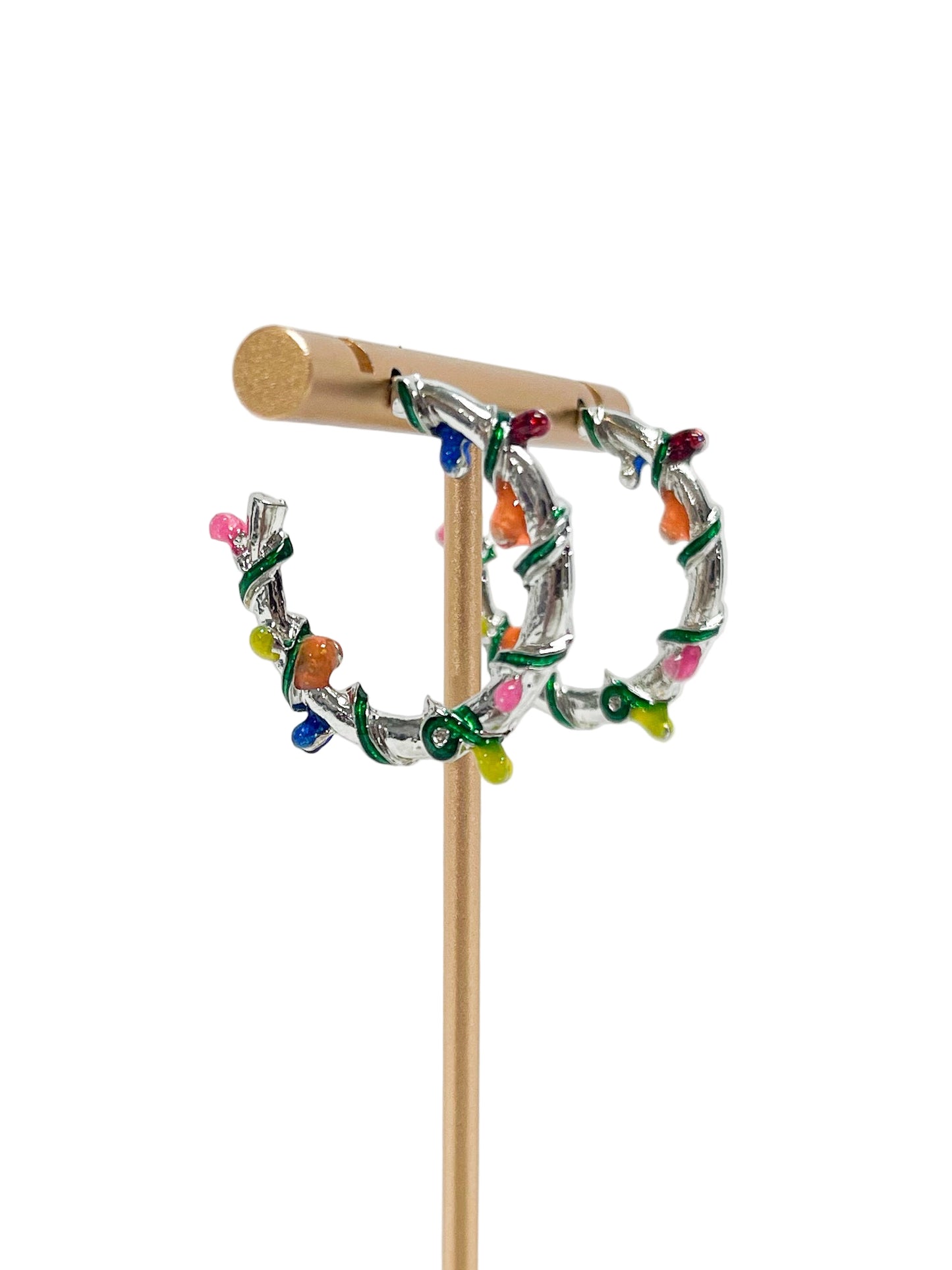 Holiday hoop earrings