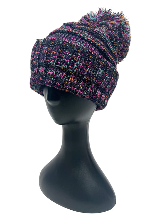 Multicolored Pom Pom beanie