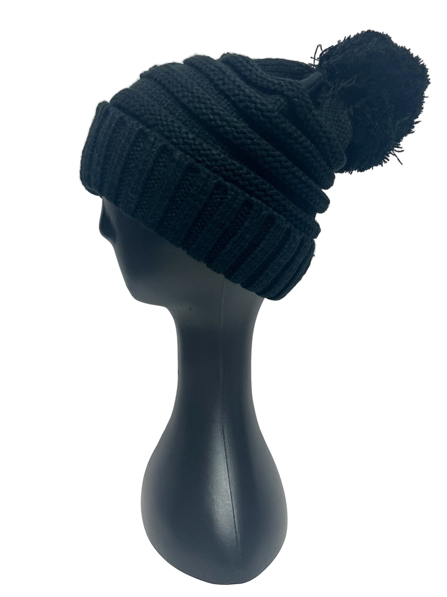 Black Pom Pom Beanie