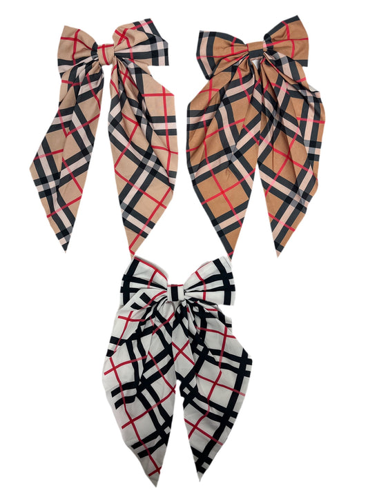 Plaid Clip Bow