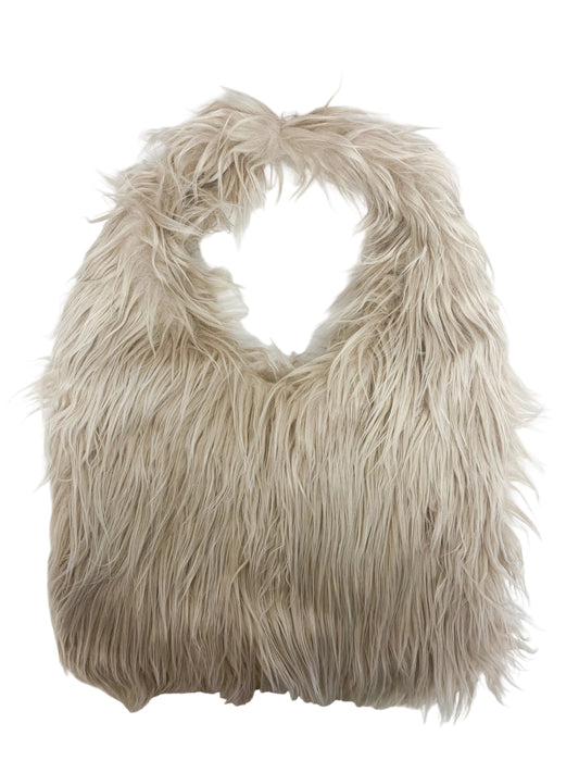 Fuzzy beige purse