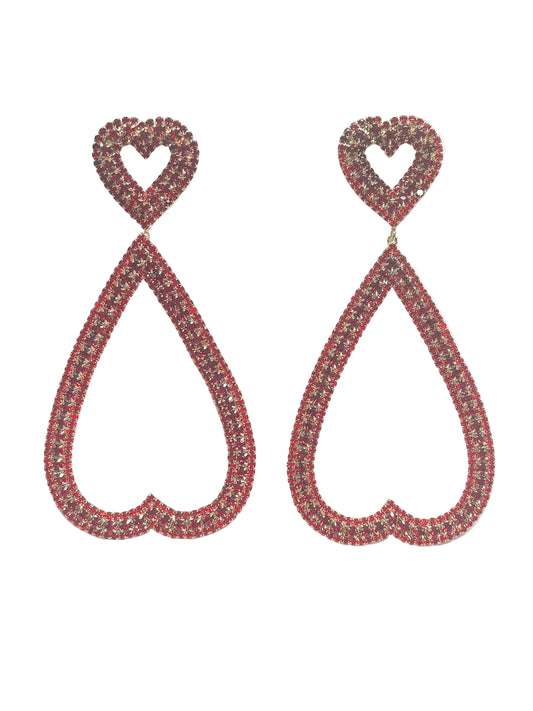 Double heart Crystal earrings