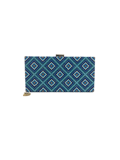 Blue geometric rectangle crossbody