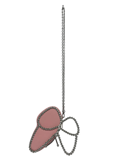 Pink Crystal Brimmed Flutter Crossbody