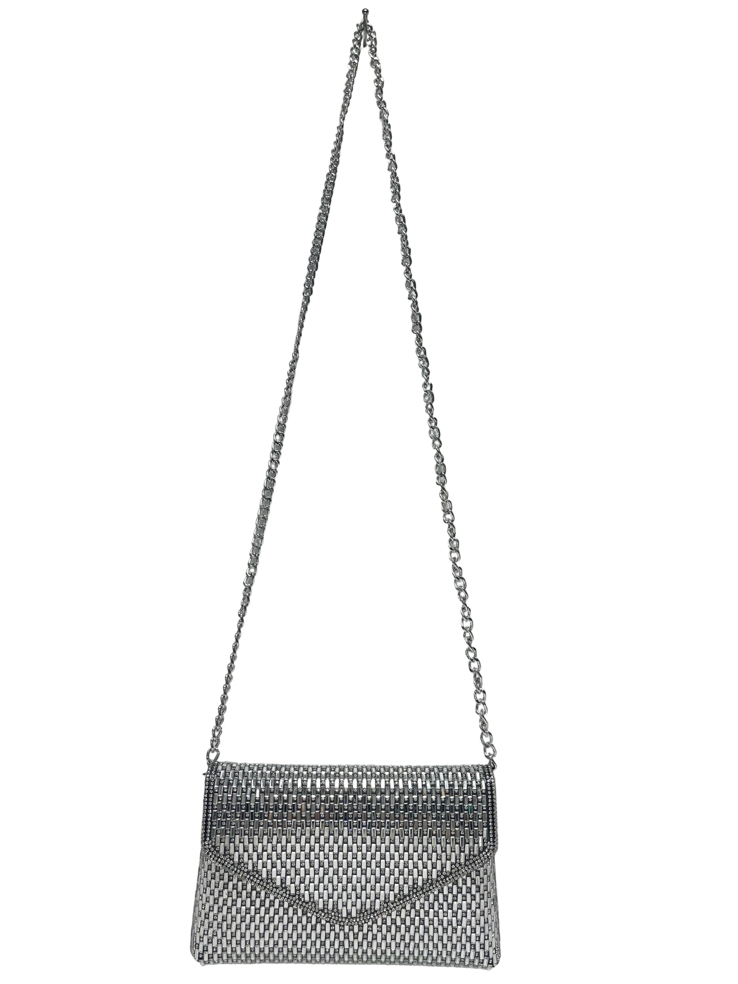 Silver Crossbody Messenger Bag