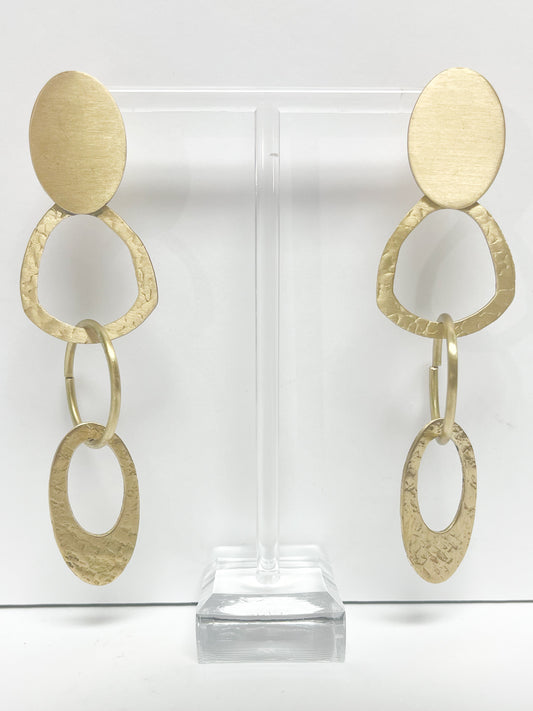 Gold dangle hoop earrings