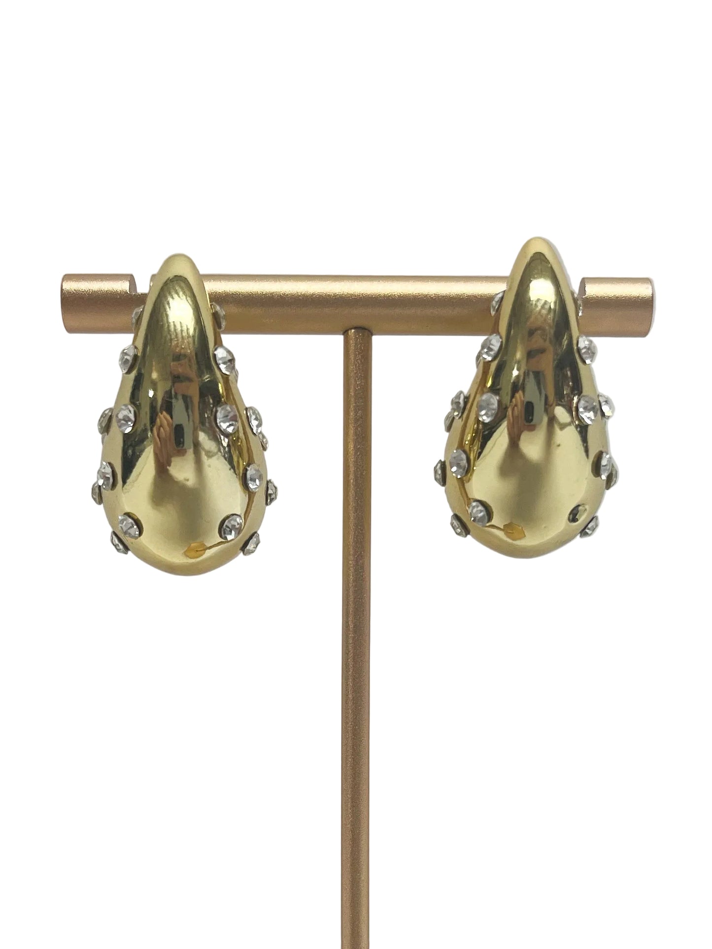 Crystal Gold Teardrop earrings