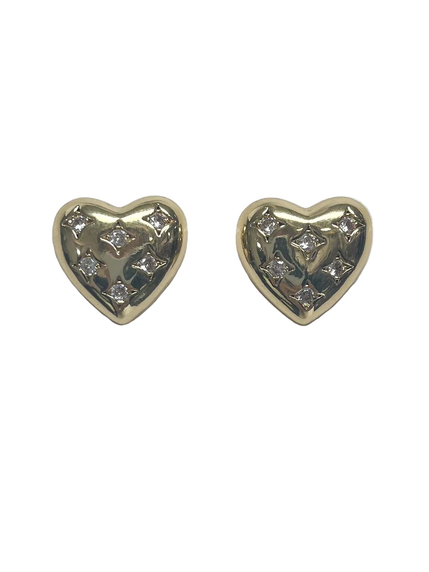 Crystal Heart post earrings