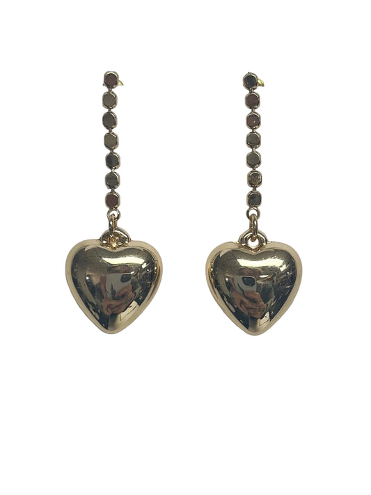 Gold Dangle Heart earrings