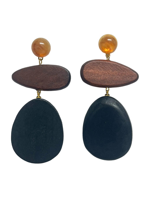 Abstract wooden earrings