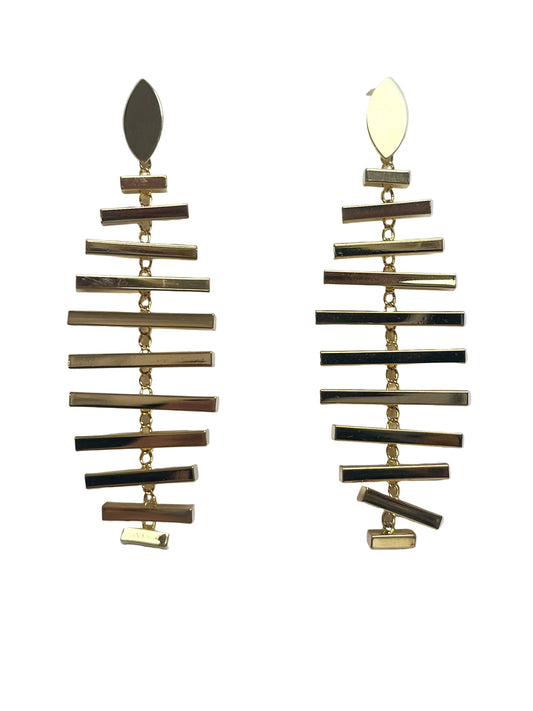 Gold bar dangle earrings