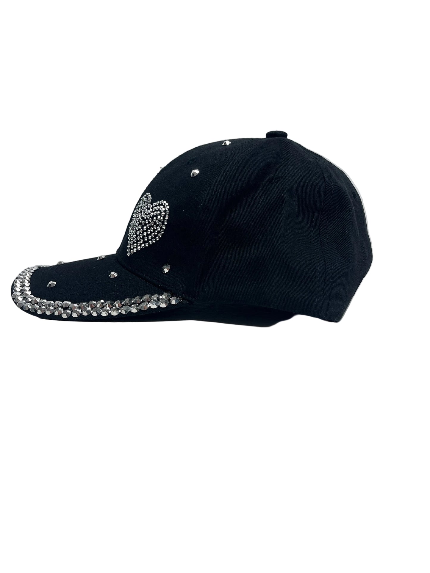 Black gem heart hat