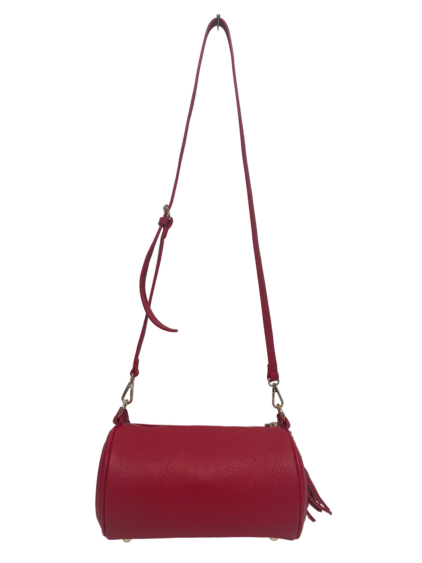 Red cylinder fashion crossbody