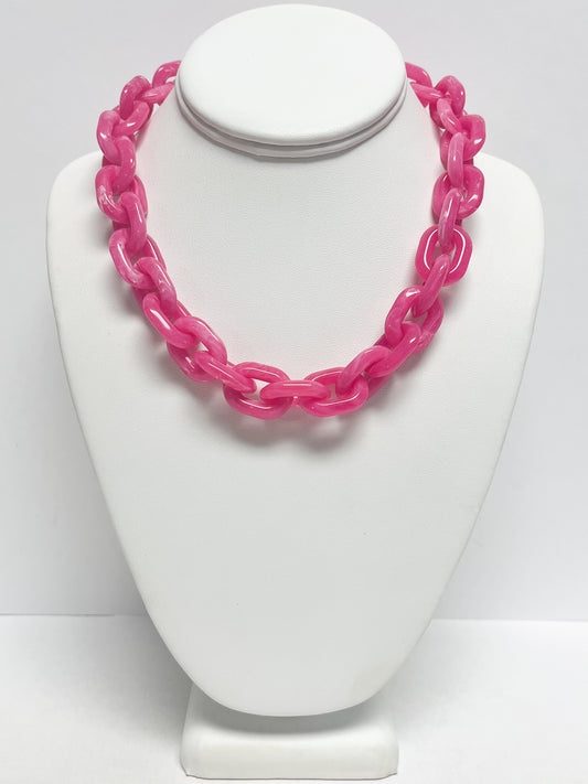 Pink chain necklace