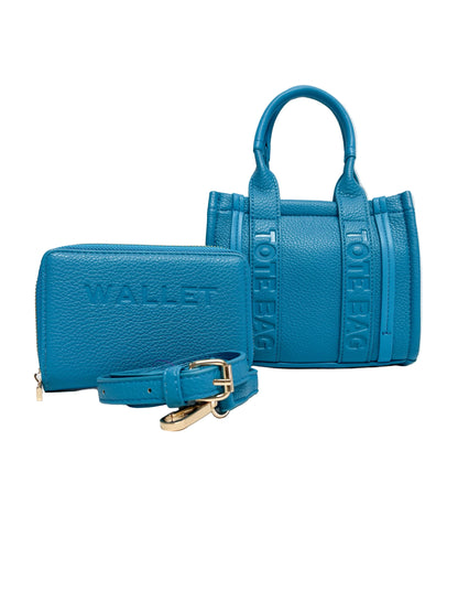 Blue tote bag set
