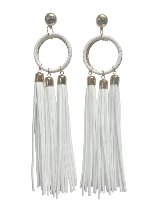 White circle tassel earrings