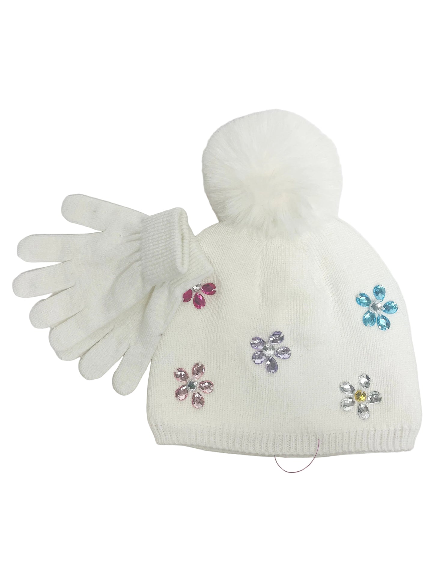 Gem Floral Beanie Set