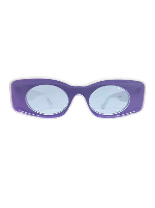 White rectangle glasses