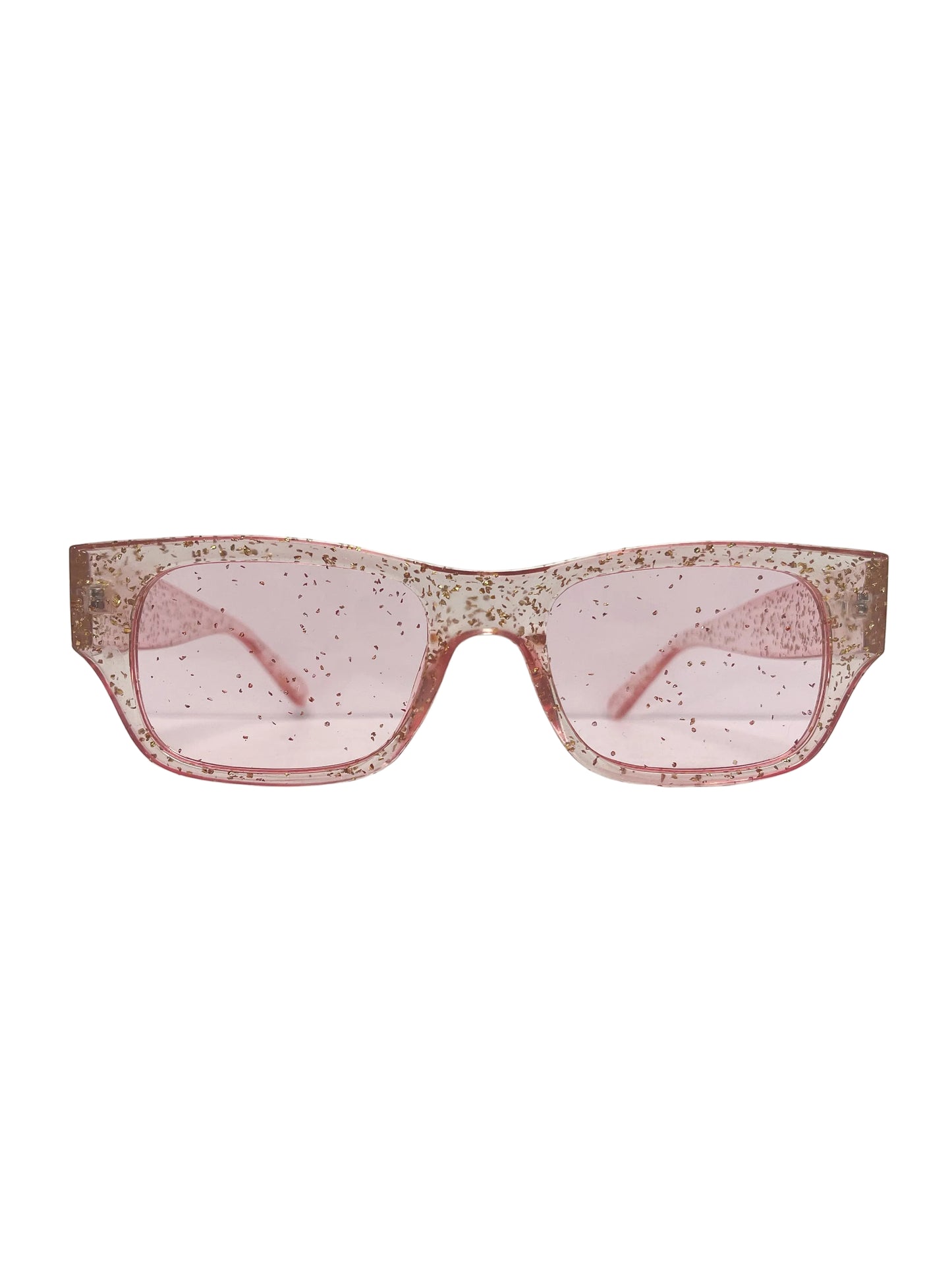 Pink sparkle rectangle glasses