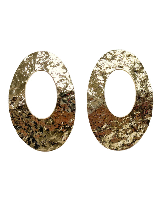 Hammered Oval Earrings