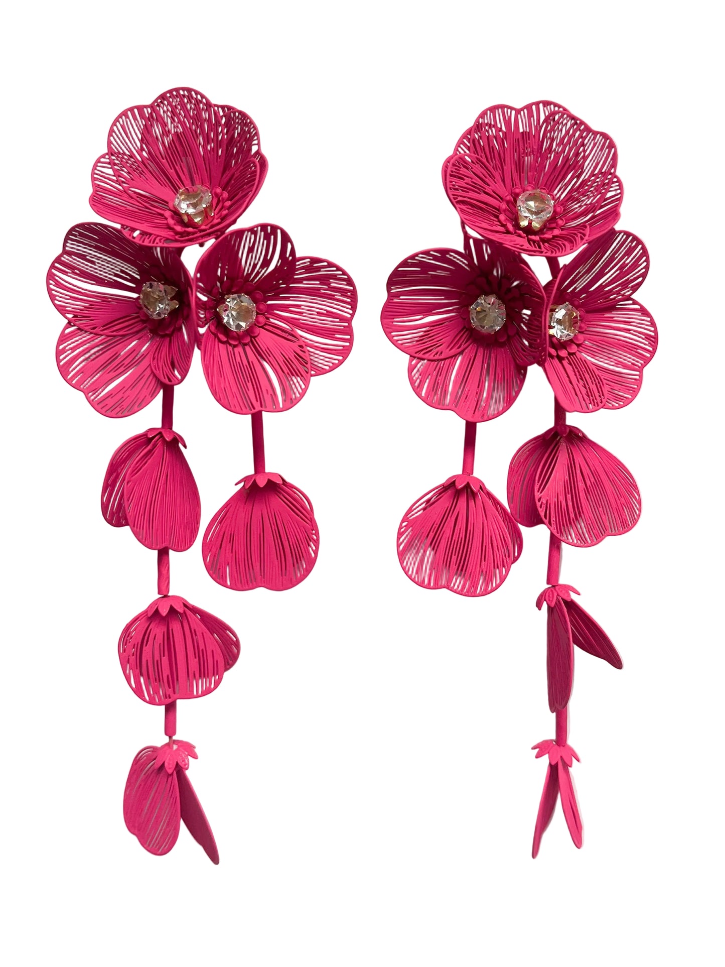 Pink filigree earrings