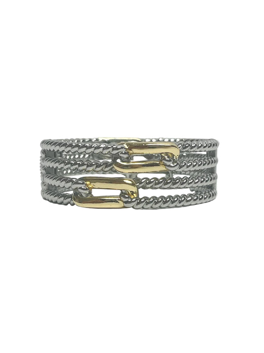 Gold and silver link bracelet