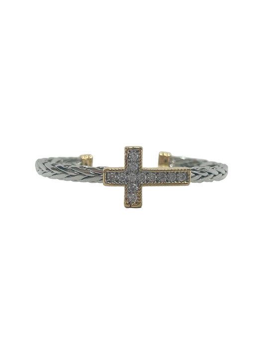 Crystal Cross Cuff Bracelet