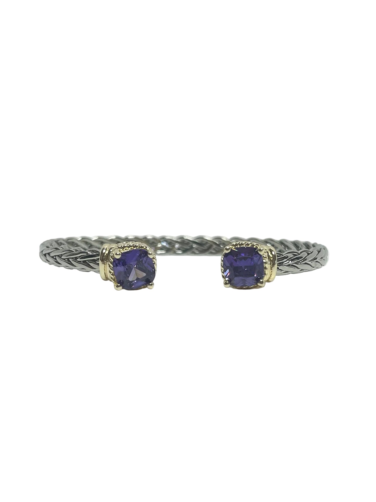 Purple crystal cuff bracelet