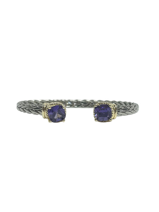 Purple crystal cuff bracelet
