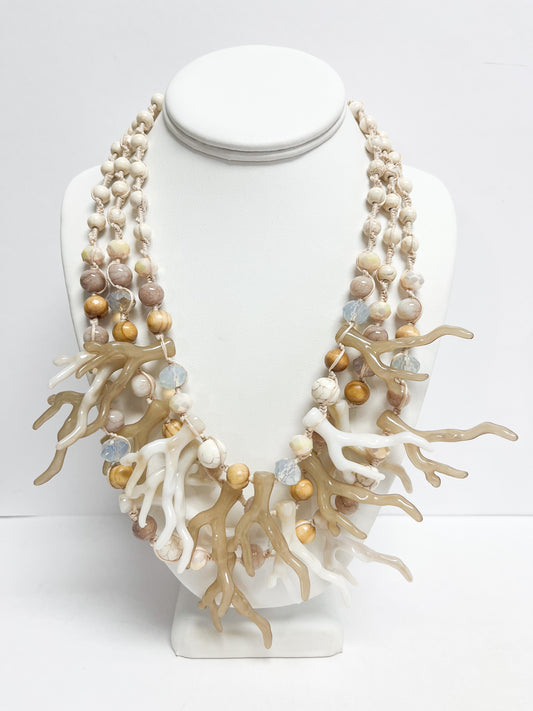 Layered sea cluster necklace