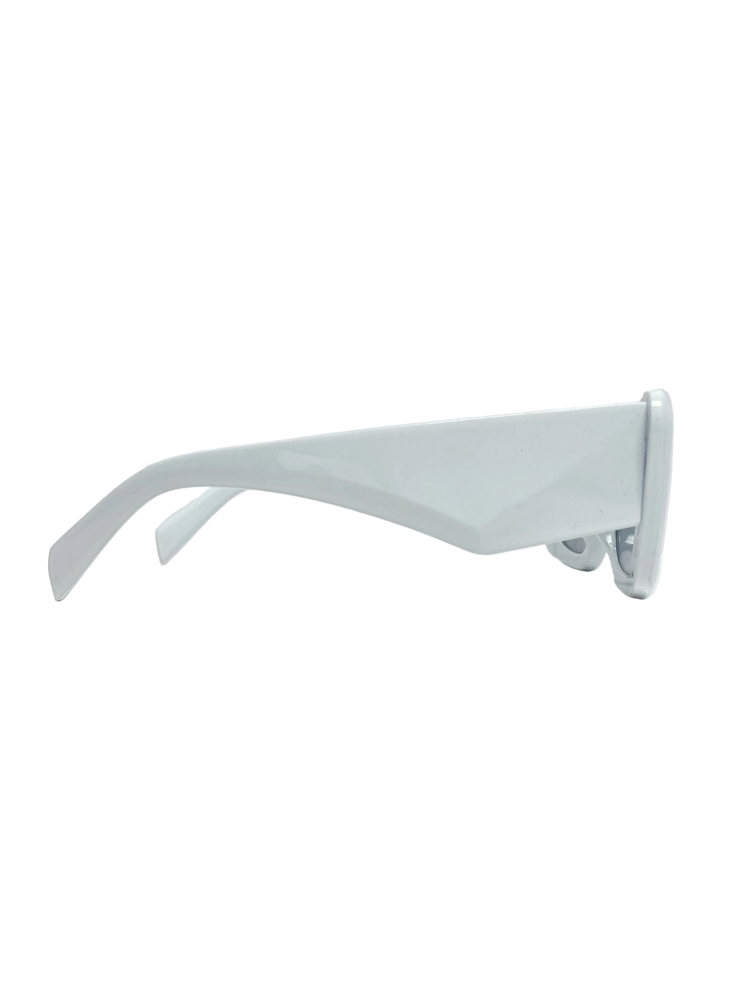 White rectangle glasses