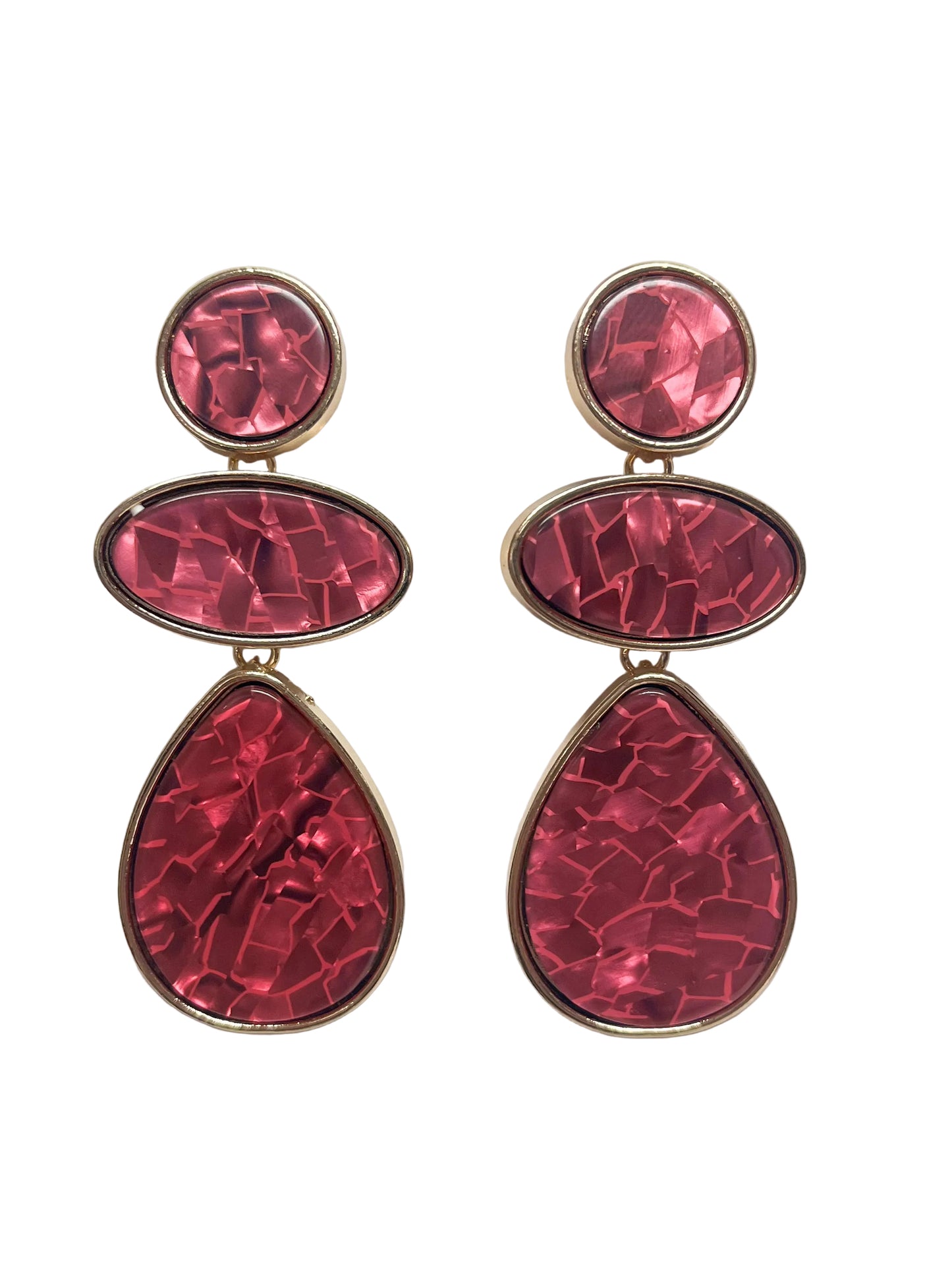 Abstract pink dangle earrings
