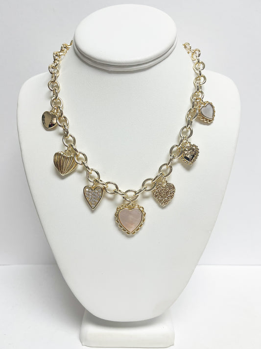 Multiple heart Charm necklace