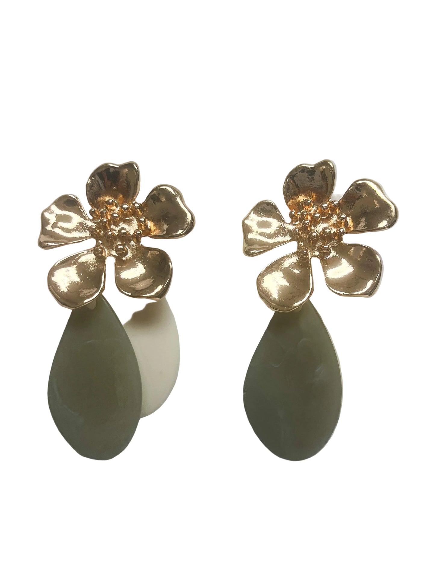 Petal post dangle teardrop earring
