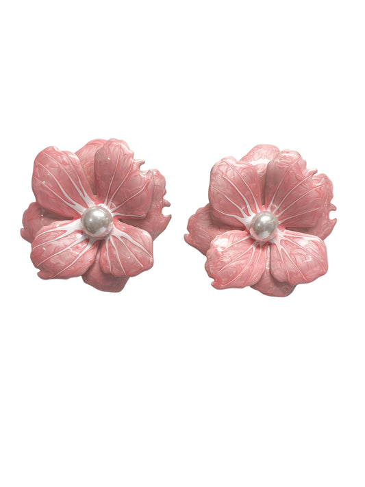Pink petal earrings