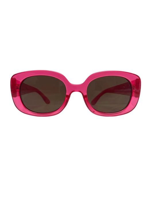 Rounded pink sunglasses