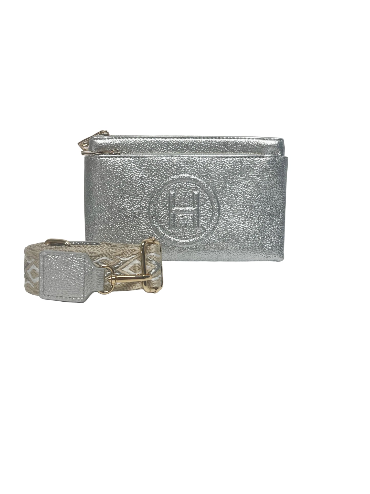 Silver fashion handbag