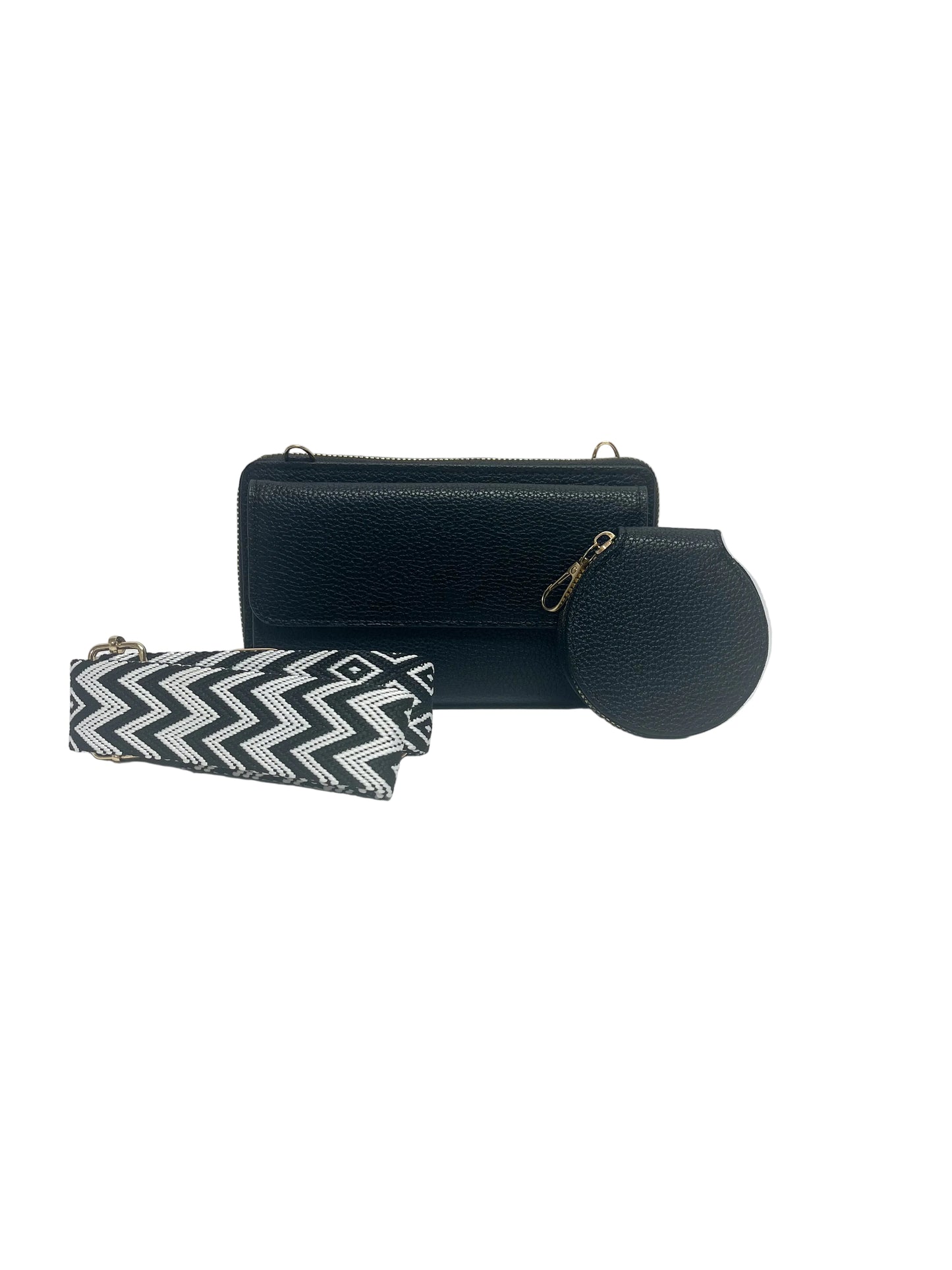 Black leather crossbody