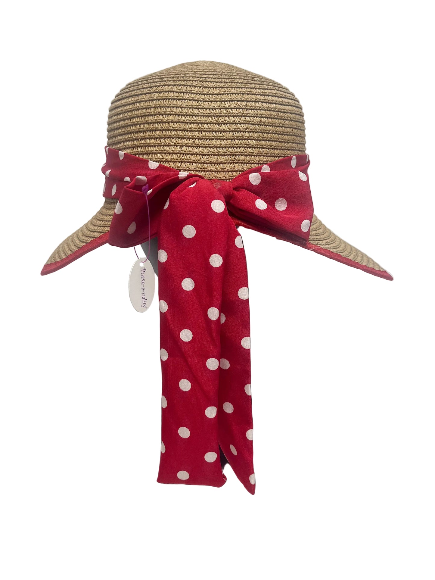 Red polka dot bow spring hat