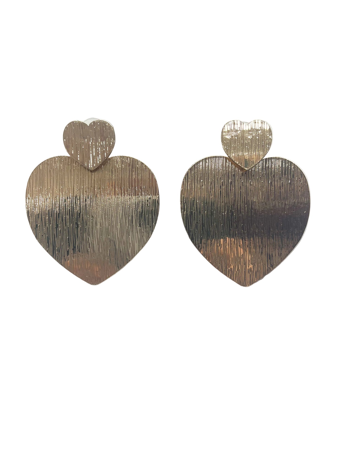Double heart post earrings