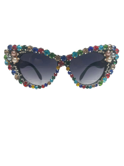 Multicolored crystal sunglasses