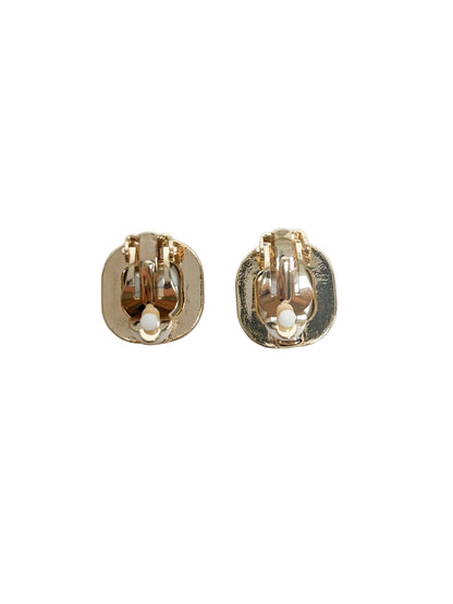Square crystal clip on earrings